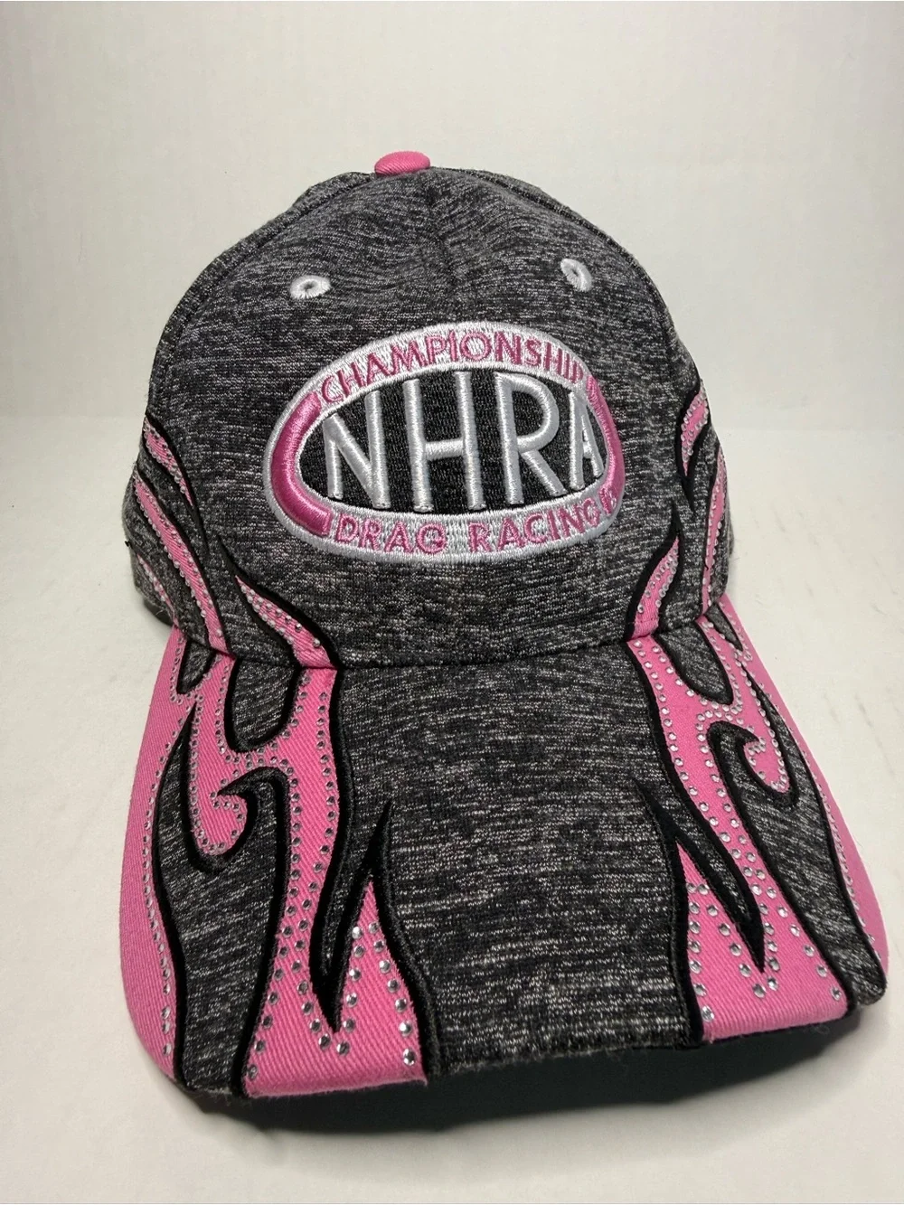 Pink & Gray Championship Drag Racing Cap